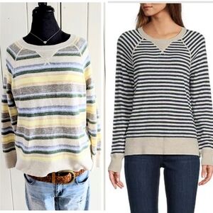 L.L. Bean Organic Cotton Slub Knit Crew sz L